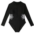 thumbnail image 7 of HAOTAGS Girls Solid One-Piece,Cut-Out Beach Swimwear Flower Print UV Guard Bathing Suit Black 10, 7 of 7
