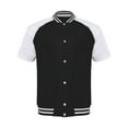 thumbnail image 5 of Eandarui Fashion Varsity Jacket for Men Short Sleeve Press Button Baseball Bomber Jackets Casual Black&White XXL, 5 of 7