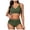 Z-Green763, variant on JIAYUE Women Swimsuit Sets V-Neck Solid Color Two Piece Sleeveless High Waisted Bikini Back Lace Up Tankini Pool Female Swimwear