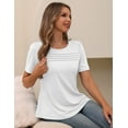 thumbnail image 6 of a.Jesdani Womens Blouses Short Sleeve Tunic Tops Pleated Casual Summer Shirts m-3x, 6 of 8