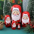 thumbnail image 4 of Poupes Gigognes De Nol,5 Pices En Bois Pre Nol Matryoshka, 4 of 5