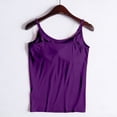 thumbnail image 4 of CFMIURAN Women's Spaghetti Strap Tank Tops with Built-in Bra Adjustable Straps Twist Front Cropped Slim Fit Summer Casual Solid Color Sleeveless Camis Blouses(Purple, XL), 4 of 6