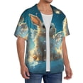 thumbnail image 2 of Fotbe Cute Angel Winged Rabbit Camisa Estampada de Manga Corta para Hombre, Casual de Verano, Estilo Playero, Sin Arrugas-4X-Large, 2 of 5