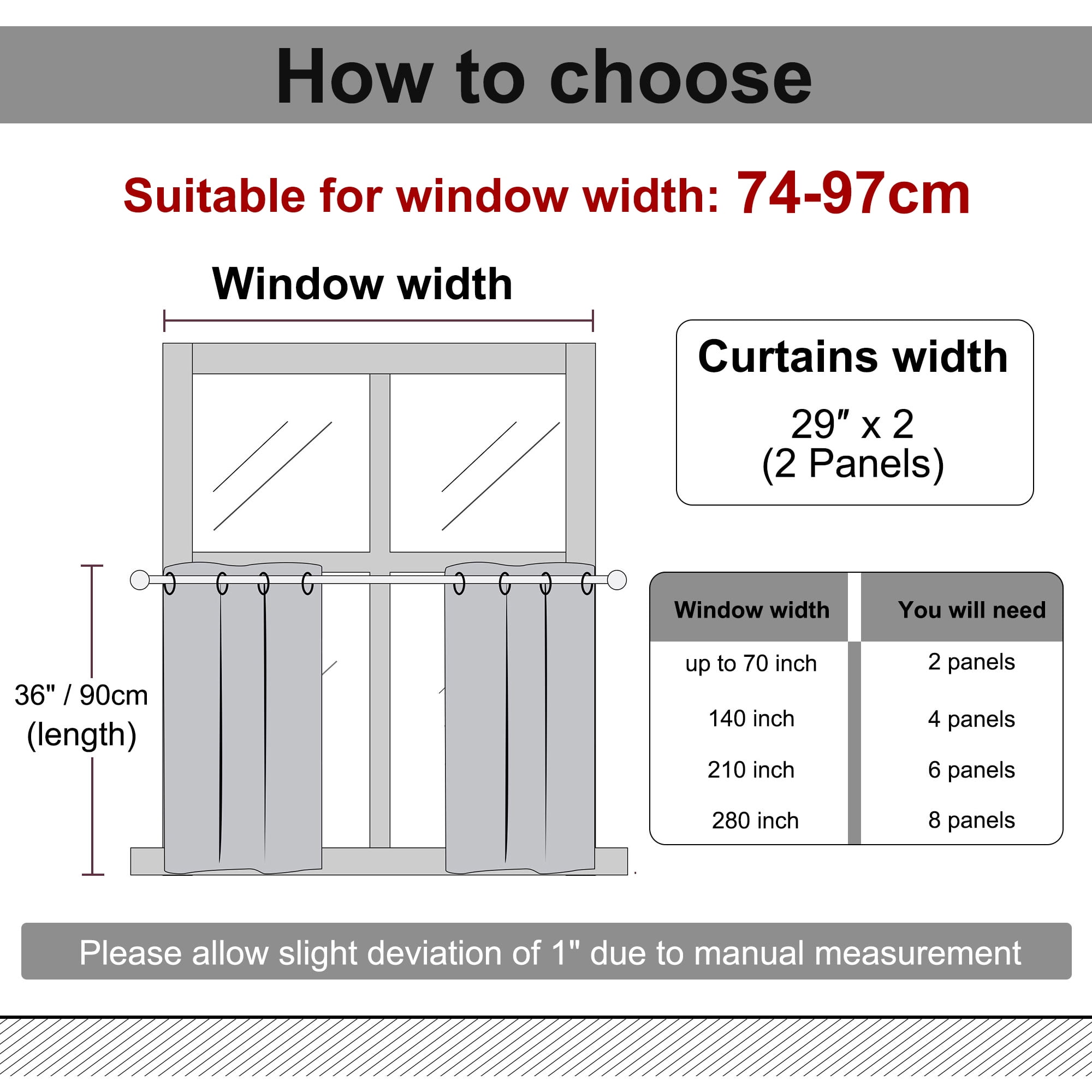 Unique Bargains Blackout Window Curtains Kitchen Panels Set of 2 Burgundy 29" x 36"