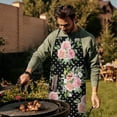 thumbnail image 4 of Pioneer Flower Floral Print Pattern Apron-Garden Aprons for Women with Pockets-Cotton Linen Waterproof Kitchen Cooking Gardening Aprons Adjustable for Kitchen,Cooking,BBQ and Salon 33x27 Inch, 4 of 7