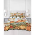 thumbnail image 3 of Orange Fall Pumpkins Twin XL Size Down Alternative Comforter, Lightweight Comforter Quilt Bedding Set with Pillow Shams Thanksgiving Botanical Blue All Seasons Bed Comforter Duvet Insert 68"x98", 3 of 7