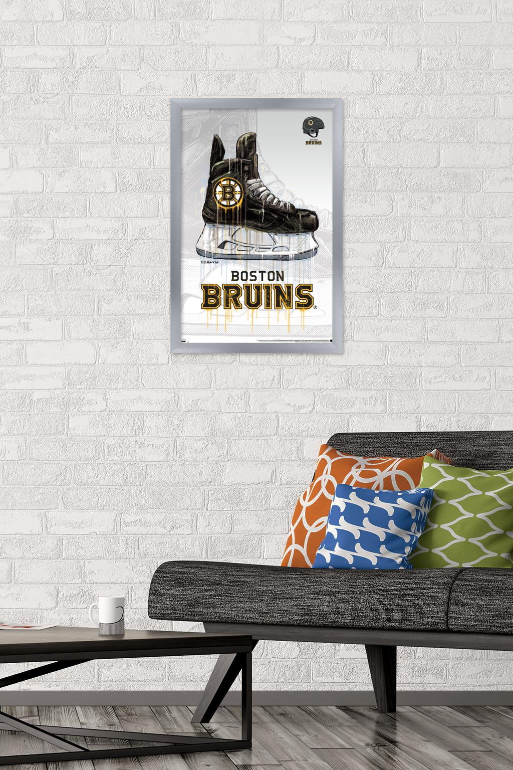 NHL Boston Bruins - Drip Skate 20 Wall Poster, 14.725" x 22.375", Framed