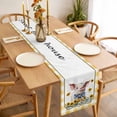 thumbnail image 3 of Table Runner 72 Inches Long for Kitchen Dining, Pig Sunflowers Dresser Scarf Farmhouse, Dining Table Decorations for Wedding/Parties, Yellow Floral Elegant Checkered Pastoral 18 x 72 In, 3 of 8