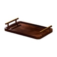 thumbnail image 1 of Bandeja de madera para servir con asas, bandeja de exhibición rectangular, bandeja para servir café Madera Oscura M, 1 of 9