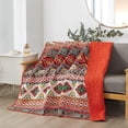 thumbnail image 2 of Quilted Throw Blanket for Bed Couch Sofa, European Boho Striped, 60X78 Inch, 2 of 7