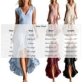 thumbnail image 4 of VBVC Women's Sleeveless V Neck Maxi Dress, Ladies' Ruffled High Low Hem Flowy Dress, Summer Casual Vacation Dress For Women,Wine,S-3XL, 4 of 7