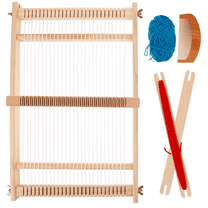 SHOWERORO 1Set Weaving Comb Hand Knitting Tools For Children Over 3 Years Old Basswood Square Shape Home Use