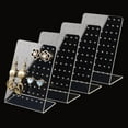 thumbnail image 1 of 4 Pack 72 Holes Acrylic Earring Holder Organizer Ear Studs Jewelry Storage Display Rack Showcase Earrings Display Stand Earring Storage, 1 of 5