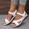 thumbnail image 6 of Domuza Womens Orthopedic Sandals Arch Support Flat Wedge Sandals Wide Non Slip Slip on Hiking Shoes Beach Vacation 2026 Foam Shoes White 9（EU-42）, 6 of 6