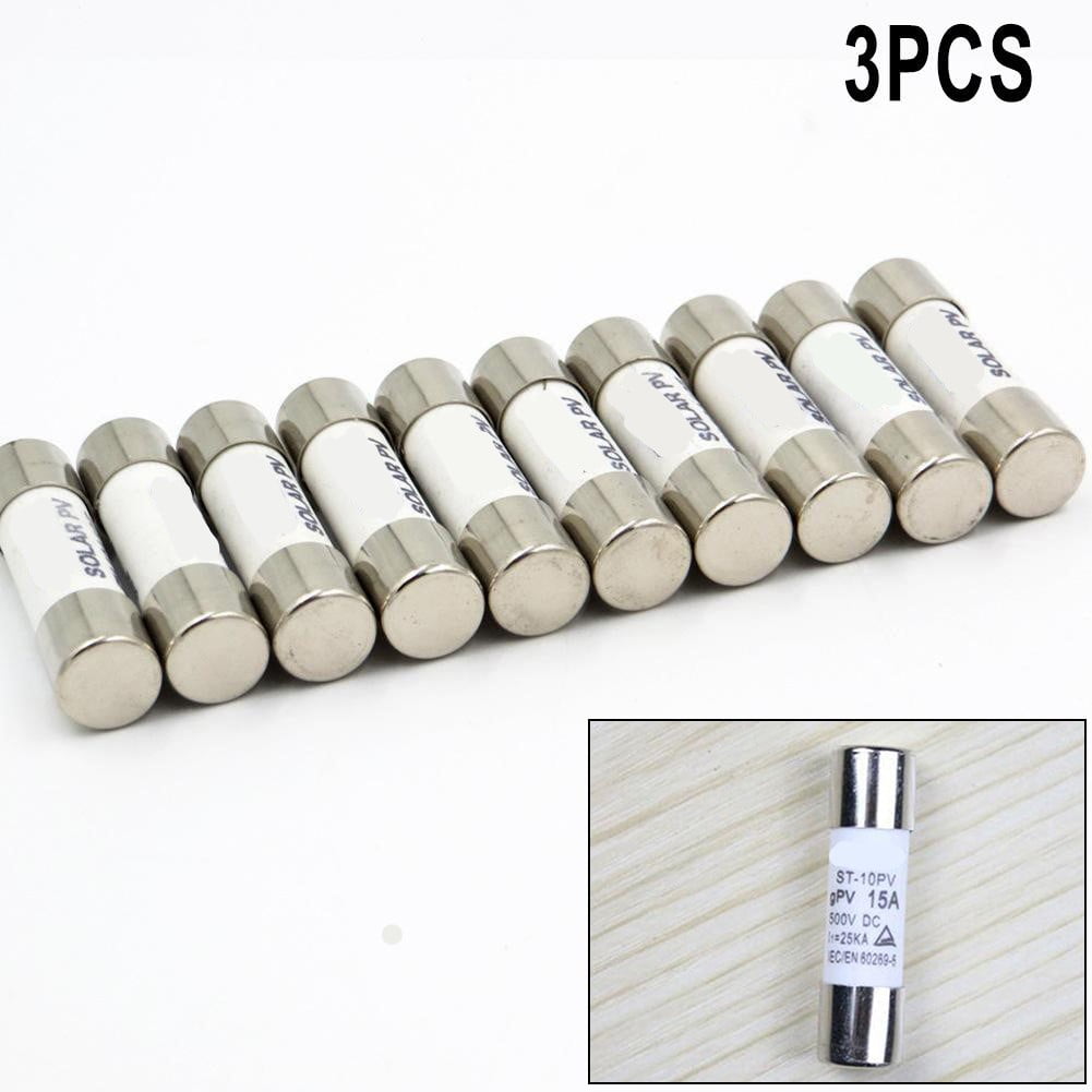 3PCS 15A Consumer Unit Fuse Box Fuse 15 Amp PV DC Fuse 1000V 10*38mm