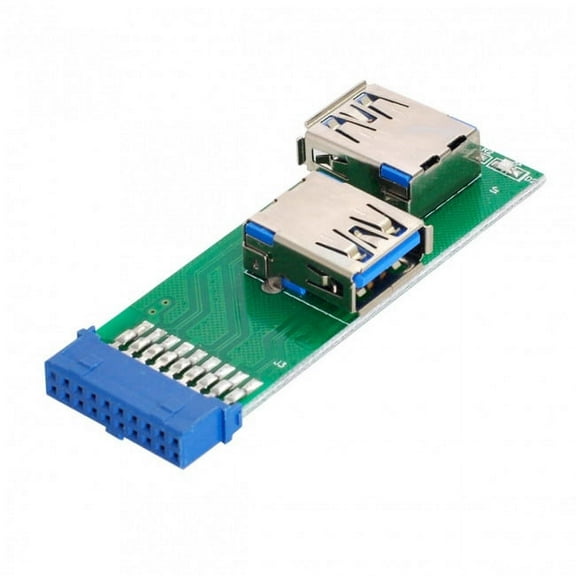 FVH Dual Side USB 3.0 A Type Female to Motherboard 20Pin 19 Pin Box Header Slot Adapter PCBA with LED