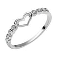thumbnail image 1 of Kcodviy Pure Silver Ring Jewelry Simple Rings for Women Female Ring Hollow Set Chunky Rings Crystal Heart Shaped Jewelry Dainty Ring Silver Rings Jewelry Women, 1 of 8