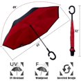thumbnail image 3 of Inverted Reverse Umbrella with C-shaped Handle Windproof Upside Down Umbrellas for Rain Double Layer Hands Free Umbrella for Women and Men (Yellow Plaid), 3 of 10