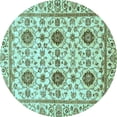 thumbnail image 1 of Ahgly Company Indoor Round Abstract Light Blue Modern Area Rugs, 4' Round, 1 of 4