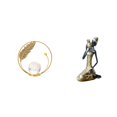 thumbnail image 1 of Figura de cristal esculpida, adorno de metal, estatua de resina coleccionable hecha a mano para sala de estar, oficina, dormitorio, estudio o pasillo., 1 of 8