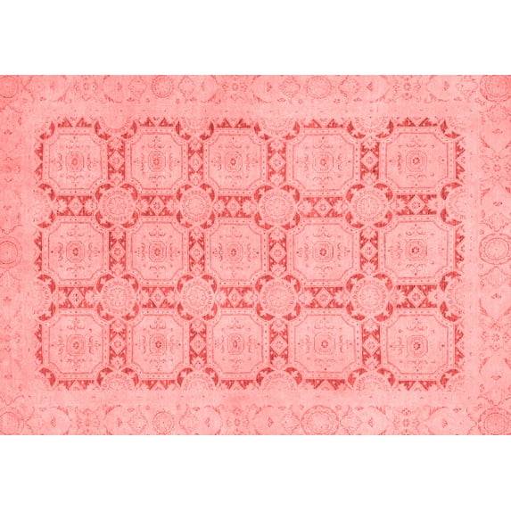 Ahgly Company Machine Washable Indoor Rectangle Abstract Red Modern Area Rugs, 2' x 4'