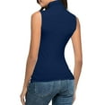 thumbnail image 5 of YMNXA Womens Tank Top Sleeveless Turtleneck Solid Color Stylish Soft Comfortable Tee For Daily Wear Dark Blue Xxxl, 5 of 5
