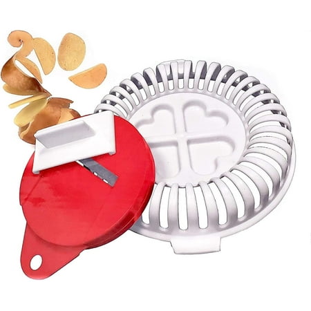 Microwave Potato Chip Maker and Slicer Set BPA-Free Crisping Tray for Veggie and Fruit Snacks – Healthy Oil-Free Cooking Tool with Compact Microwave-Safe Tray and Easy-Cut Vegetable Slicer