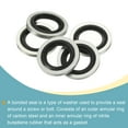 thumbnail image 4 of Unique Bargains G1/4 Carbon Steel Nitrile Rubber Bonded Sealing Washers, 5 Pack, 4 of 5