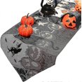 thumbnail image 4 of Camino de mesa de Halloween, mantel decorativo de lino con borlas, decoración de mesa para fiestas y el hogar, 4 of 4