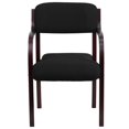 thumbnail image 4 of Scranton Chaise de Réception en Tissu & Co en Noir et Acajou, 4 of 4