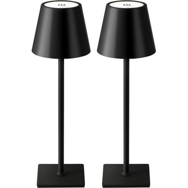 2 Pack Led Desk Lamp ,Portable Cordless Table Lamp,3 Color Dimmable Desk Light for Home,Bedroom,Office,Dorm- Black