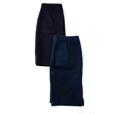 

Pre-owned|J Crew Womens Back Zip Knee Length Pencil Skirts Blue Size 10 12 Lot 2