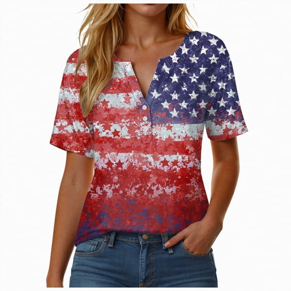 UngA 250 Years America Anniversary Shirt Womens 250th Independence Day Freedom Shirt USA Flag Star and Stripes Womens Tshirt (Red,L)
