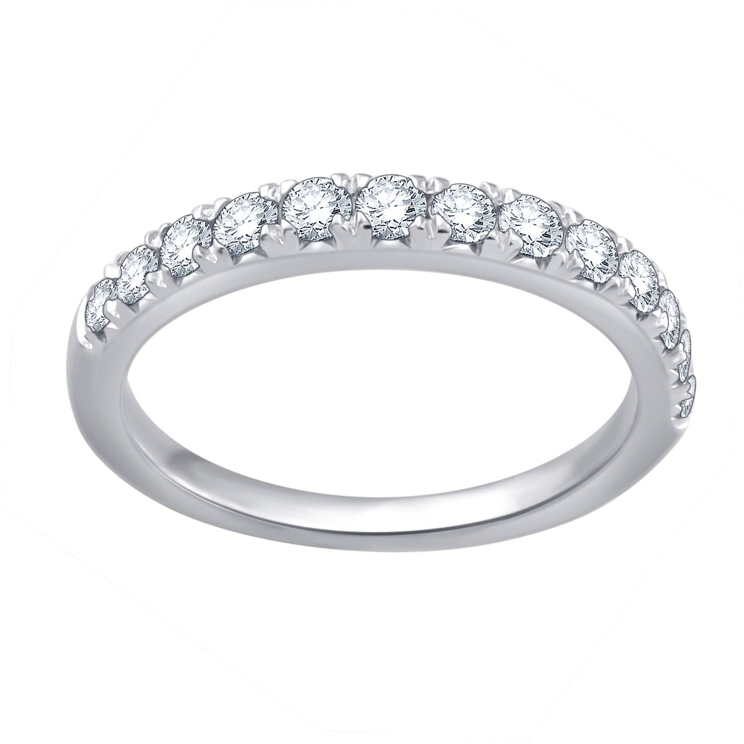 1/2 Carat T.W. Round Diamond 10kt White Gold Wedding Band, I-J/I2-I3