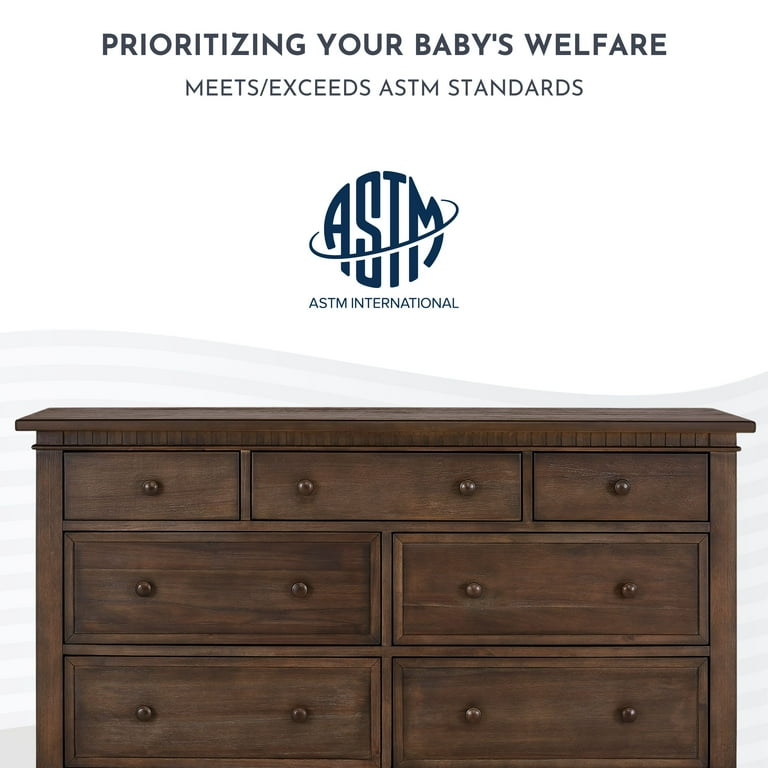 Evolur Cheyenne and Santa Fe Double Dresser, Antique Brown,