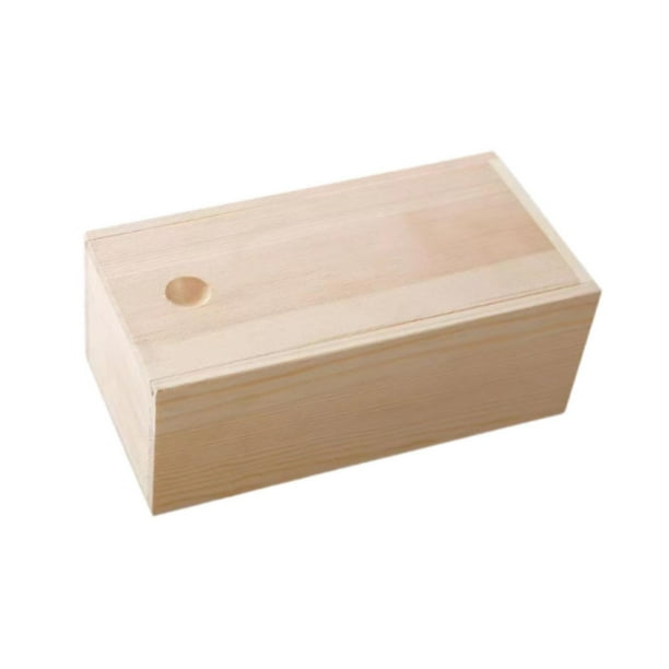 Contenedor de la caja de almacenamiento de madera decorativa con tapa toba de joyería portátil caja de madera para pasatiempos gabinete de encimera Marrón claro