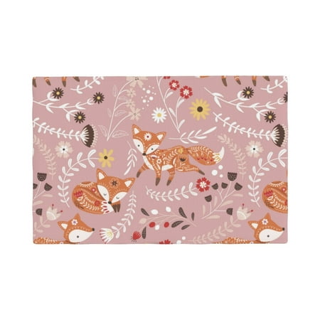 

Placemats Set of 6 Beautiful Fox Place mats for Dining Table Indoor/Outdoor Cute Heat Resistant Washable Table Mats(18 x 12 )