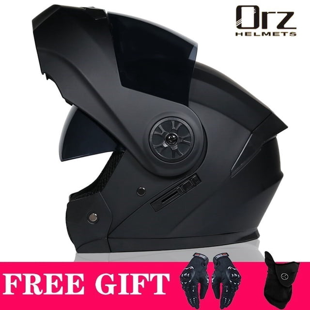 Último casco de motocicleta con tapa Modular de seguridad aprobado por DOT Voyage Racing casco de doble lente visera Interior Tan Jianjun unisex