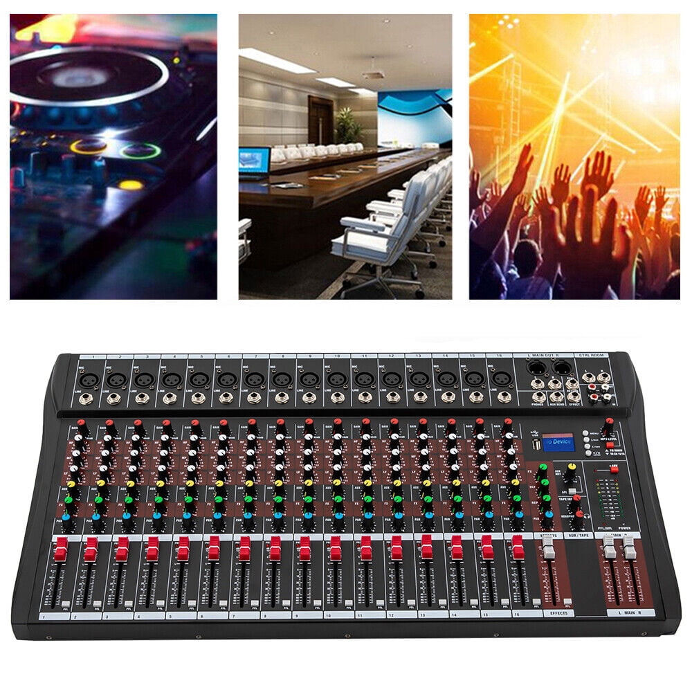 HiKaRiGuMi Professional 16 Channel Sound Mixing Console Board USB DJ Wireless Bluetooth Audio Mixer