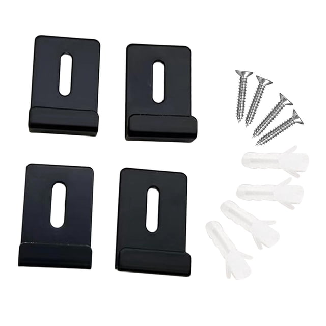 DOLITY 4 Pcs Clips de Miroir en Acier Inoxydable Clips de Retenue Lourds pour Montage Mural Noir Inoxydable