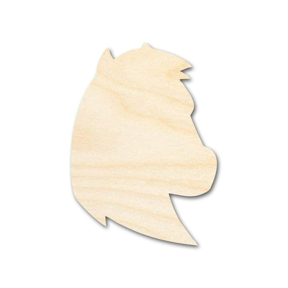 Unfinished Wood Mustang Mascot Shape 7" / 1/2"
