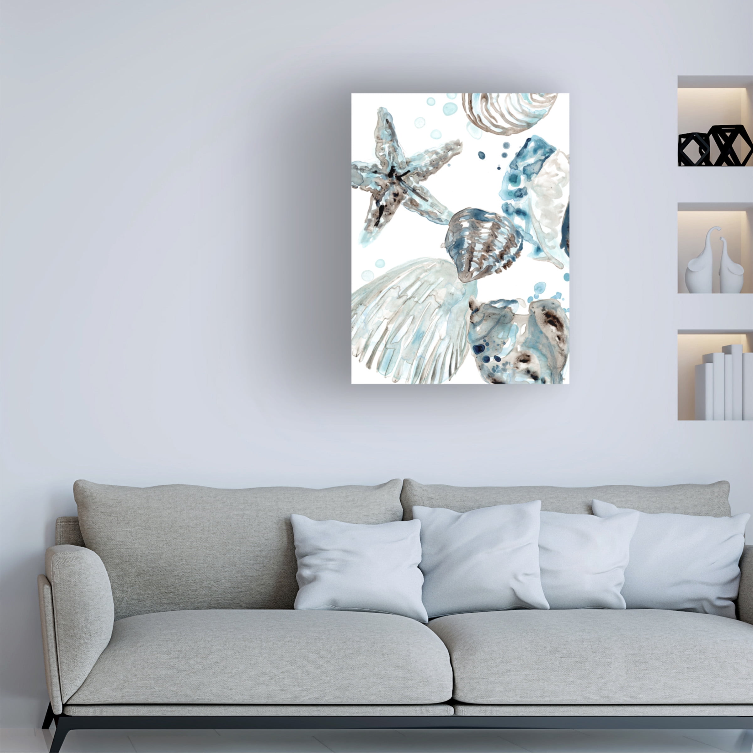 June Erica Vess 'Cerulean Seashells II' Canvas Art