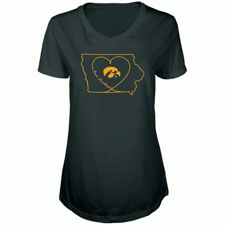 Black Iowa Hawkeyes Football Jersey - Women's Russell Black Iowa Hawkeyes State V-Neck T-Shirt
