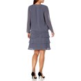 thumbnail image 2 of SLNY Womens Gray Sheer Open Front Embellished Padded Shoulders Long Sleeve Wear To Work Jacket 10, 2 of 3