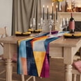 thumbnail image 2 of Colorful Rhombus 36 Inch Table Runner, Abstract Geometric Artwork Farmhouse Dresser Scarf Cotton & Linen Tablerunner for Dining/Kitchen Island/Holiday Party Décor Small 13" x 36", 2 of 9