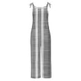 thumbnail image 5 of lcziwo Womens 2025 Summer Fashion Overalls Plus Size Hippie Jumpsuits Plaid Printed Spaghetti Strap Cute Romper Bib Romper with Pockets Prime Sales Gray XXXXL, 5 of 6