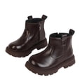 thumbnail image 5 of CYRBOKO Girls Ankle Boots, Holiday Non-slip Winter Casual Girls Booties Girls Shoes Brown Size 12.5 (Little Kids), 5 of 7