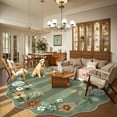 thumbnail image 3 of Moynesa 6' Floral Round Area Rug, Washable Rugs for Bedroom Ultra-Thin Soft Rug, Non-Slip Large Boho Circle Carpet for Living Room Kitchen Nursery,Green, 3 of 8