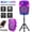 Purple, variant on 8" Portable PA Speaker System - 1100W Max, Rechargeable Battery, Flashing LED Lights, Karaoke Machine, FM/USB/Aux/SD Player, Tripod Stand & Trolley Handle for Parties, Weddings, DJ Events