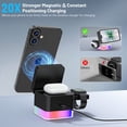 thumbnail image 2 of Wireless Charger, Cshidworld 3 in 1 Cube iPhone Wireless Charger Stand, 15W Fast Charging Station, Foldable Wireless Charging Dock for iPhone 16/15/14/13/12, iWatch S2-10/Ultra, AirPods 2/3/4/Pro, 2 of 7